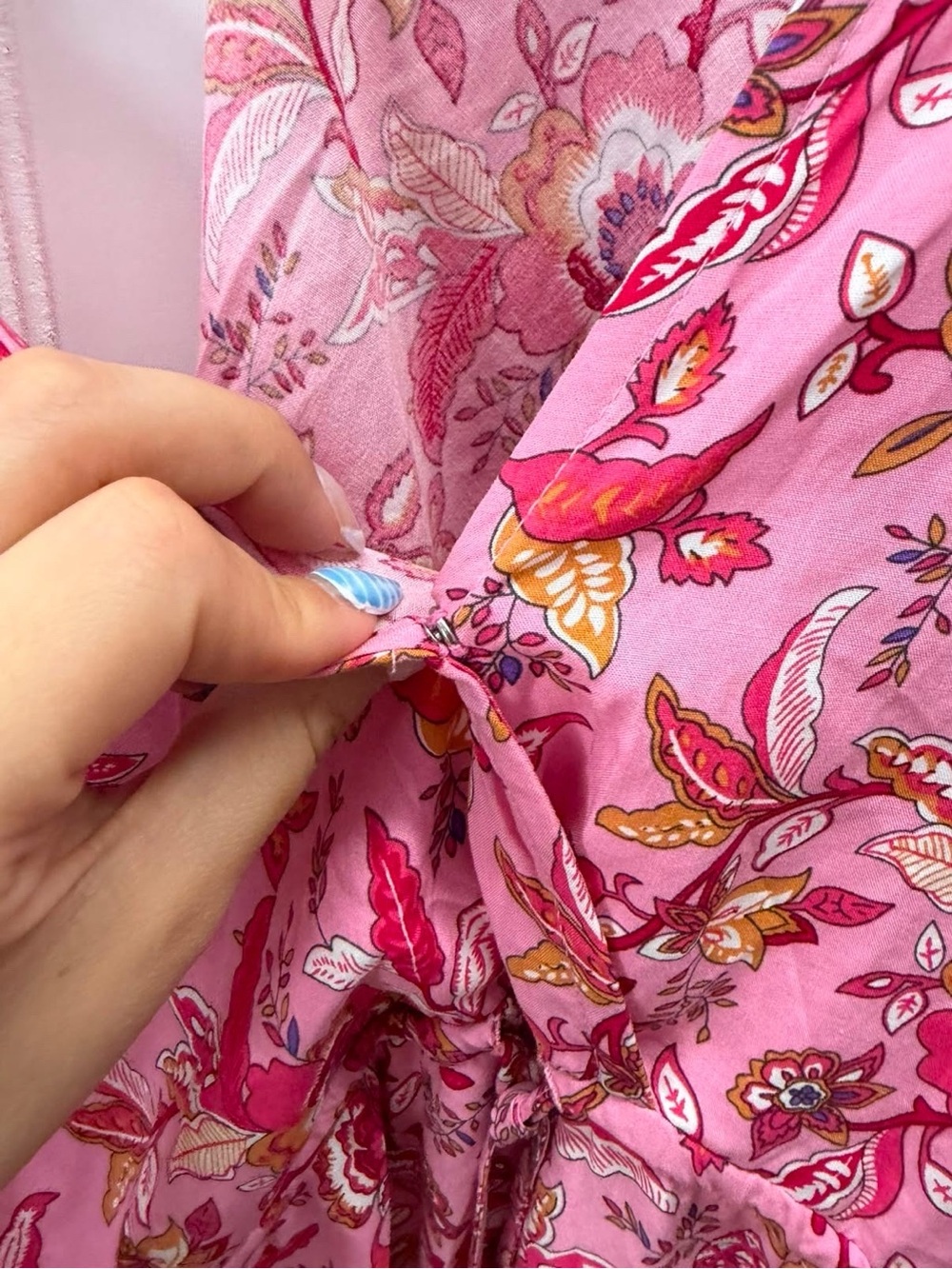 Cupshe Pink Floral open back summer Beach Dress with Drawstring waist - Picture 3 of 12